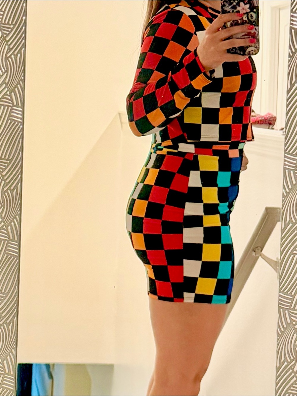 Colorblock Checkerboard set 2 pieces - Picture 2 of 4